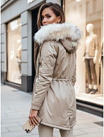 Dámská zimní bunda parka VIXEN béžová FashionStreet TY3873 Dámská zimní bunda parka VIXEN béžová FashionStreet TY3873
