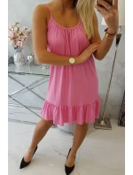 Šaty s tenkým páskem růžové
