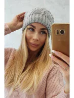 Fleecová čepice Sylwia K244 světle šedá Fleecová čepice Sylwia K244 světle šedá