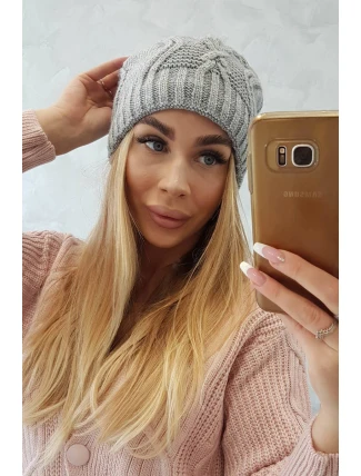 Fleecová čepice Sylwia K244 světle šedá Fleecová čepice Sylwia K244 světle šedá