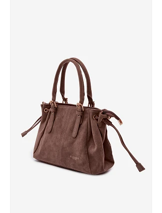 Eko semišová kabelka tmavě béžová Vessia