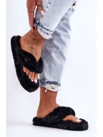 Dámské kožené pantofle Papcie černé Elma Dámské kožené pantofle Papcie černé Elma