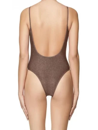 Jednodílné plavky A03986 - 0HFAI hnědá-zlatá - Diesel Jednodílné plavky A03986 - 0HFAI hnědá-zlatá - Diesel