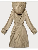 Elegantní dámský kabát s kapucí Goodlookin beige (T2-2238#-5)