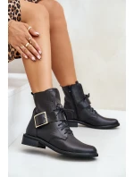 Zazoo 2949 Kožené Boty S Přezkou Černé Zazoo 2949 Kožené Boty S Přezkou Černé