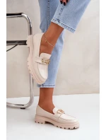 Dámské Mokasíny Se Zlatým Detalem Béžové Trionna