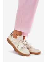 Nízké Dámské Tenisky S Krajkou Leopardí Béžové Zielle Nízké Dámské Tenisky S Krajkou Leopardí Béžové Zielle