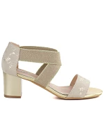 Dámské zlaté páskové sandály se sloupkem Jezzi RMR1954-27