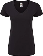 Fruit of the Loom Lady-Fit Iconic 150 V-Neck T Dámské tričko s výstřihem do V 16.1444 black Fruit of the Loom Lady-Fit Iconic 150 V-Neck T Dámské tričko s výstřihem do V 16.1444 black