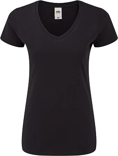 Fruit of the Loom Lady-Fit Iconic 150 V-Neck T Dámské tričko s výstřihem do V 16.1444 black