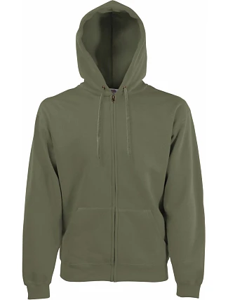 Fruit of the Loom Classic Hooded Sweat Jacket Mikina s kapucí 16.2062 classic olive Fruit of the Loom Classic Hooded Sweat Jacket Mikina s kapucí 16.2062 classic olive
