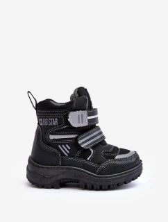 Dětské zateplené sněhule s rzepy černé Big StarMM374129