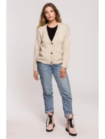Dámský Cardigan BK074 Beige - BeWear Dámský Cardigan BK074 Beige - BeWear