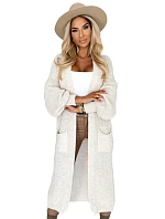 Svetr Cardigan s kapsami 627-1 béžový - Numoco Svetr Cardigan s kapsami 627-1 béžový - Numoco