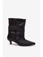 Vklouznutí Dámské Kotníkové Boty S Volnou Špičkou Černé Jessalia