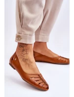 Pohodlné kožené dámské baleríny Hněde Luka Pohodlné kožené dámské baleríny Hněde Luka