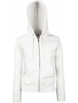 Fruit of the Loom Premium Lady-Fit Hooded Jacket Dámská mikina s kapucí 16.2118 white Fruit of the Loom Premium Lady-Fit Hooded Jacket Dámská mikina s kapucí 16.2118 white