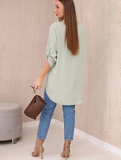 Halenka s prodlouženým zadním dílem světlá máta