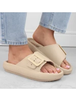 Žabky s přezkou Vinceza W JAN308 beige