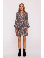 M877 Šaty s potiskem a širokými manžetami - model 1