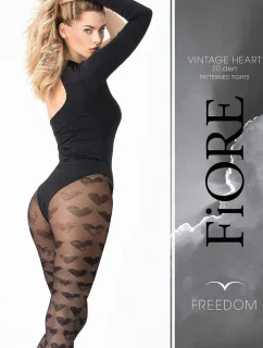 Fiore Vintage Heart 30 DEN G6072 barva:černá