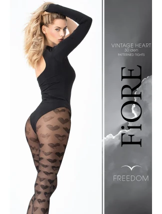 Fiore Vintage Heart 30 DEN G6072 barva:černá