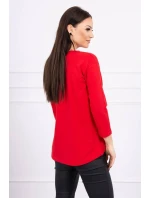 Pozoruhodná červená halenka s 3D grafikou Pozoruhodná červená halenka s 3D grafikou