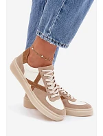 Kožené semišové dámské tenisky Zazoo N1108S5 béžové