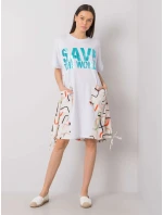 Šaty DHJ SK 13117.41P bílé a béžové