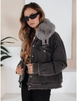 Dámská džínová bunda FURDENIM s umělou kožešinou tmavě šedá FashionStreet TY5185 Dámská džínová bunda FURDENIM s umělou kožešinou tmavě šedá FashionStreet TY5185