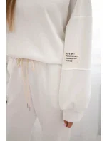 Komplet teplákové + kalhoty máslová látka bílý