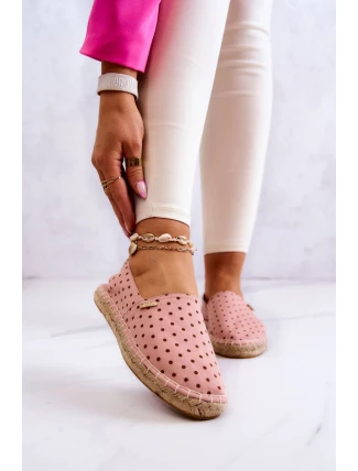 Dámské espadrilky s puntíky Big Star JJ274869 Růžové