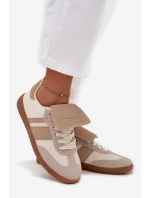 Nízké dámské tenisky s ohrnutým jazykem béžové Ardira Nízké dámské tenisky s ohrnutým jazykem béžové Ardira