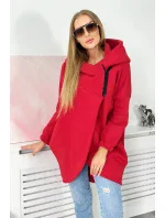 Krátká mikina na zip červená Krátká mikina na zip červená