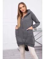 Zateplená mikina se zipem na zádech grafitová Zateplená mikina se zipem na zádech grafitová