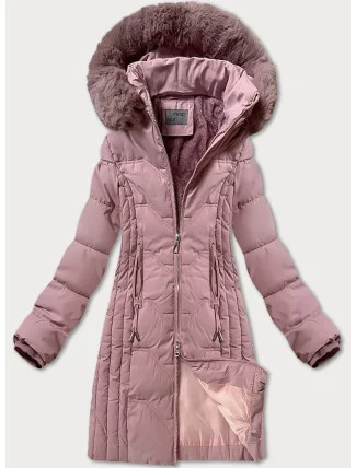 Zimní bunda v pudrově růžové barvě s odepínací kapucí S'west (R8199-51) Zimní bunda v pudrově růžové barvě s odepínací kapucí S'west (R8199-51)