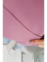 Mikina s kapucí s dlouhými zády tmavě růžová Mikina s kapucí s dlouhými zády tmavě růžová