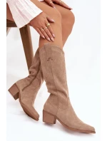 Kozačky Kovbojky Dámské Khaki Jazelle Kozačky Kovbojky Dámské Khaki Jazelle