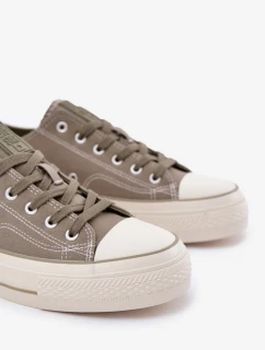 Pánské plátěné tenisky na platformě Big Star – zelené