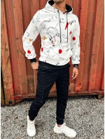 Pánská mikina s kapucí bílá FashionStreet BX5760