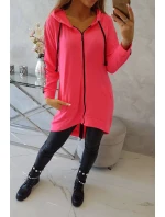 Mikina se zipem na zádech růžová neonová Mikina se zipem na zádech růžová neonová