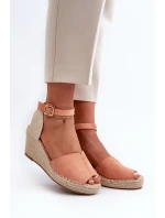 Pohodlné dámské sandály na klínu Světle růžová Dellia Pohodlné dámské sandály na klínu Světle růžová Dellia