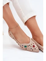 Dámské Baletky Ozdobené Krystaly Béžové Valena Dámské Baletky Ozdobené Krystaly Béžové Valena