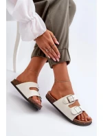 Dámské pantofle s přezkami Bílá Oliena