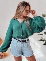 Dámská mušelínová košile oversize MUSLINEA zelená FashionStreet DY0474