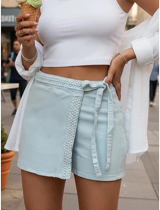 Dámská modrá džínová sukně-šortky FashionStreet SY0513
