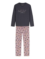 Dámské pyžamo Henderson 45419 Ginni, dlouhé rukávy, velikosti S–3XL Dámské pyžamo Henderson 45419 Ginni, dlouhé rukávy, velikosti S–3XL
