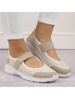 Pohodlná ažurová polobotka Rieker W RKR575A béžová