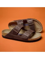 Dámské žabky Birkenstock Arizona Soft Footbed Oiled Leather Habana narrow (0452763)
