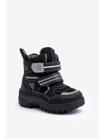 Dětské zateplené sněhule s rzepy černé Big StarMM374129 Dětské zateplené sněhule s rzepy černé Big StarMM374129